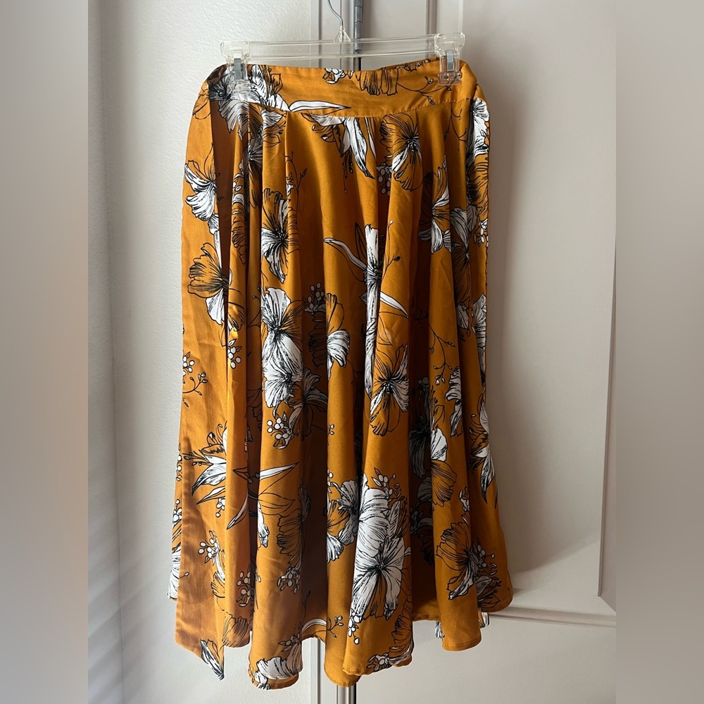 Yellow floral skirt